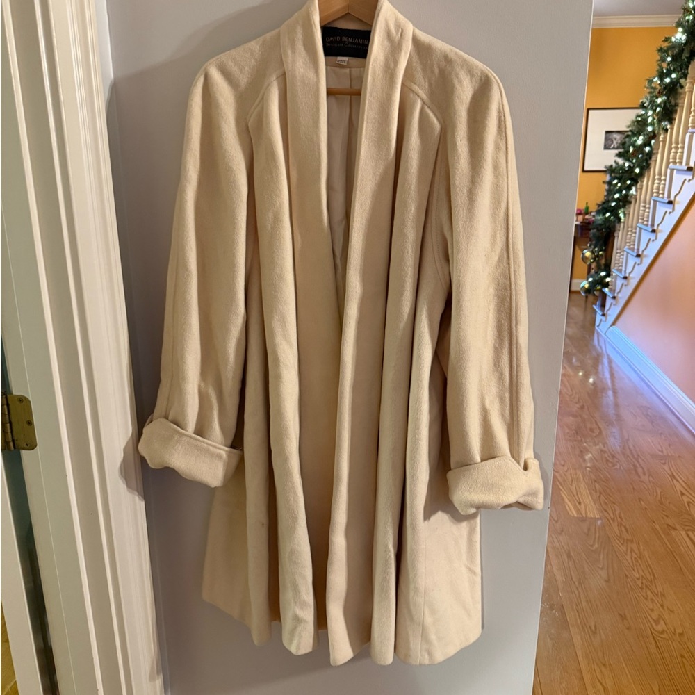 Cream Open Front vintage coat